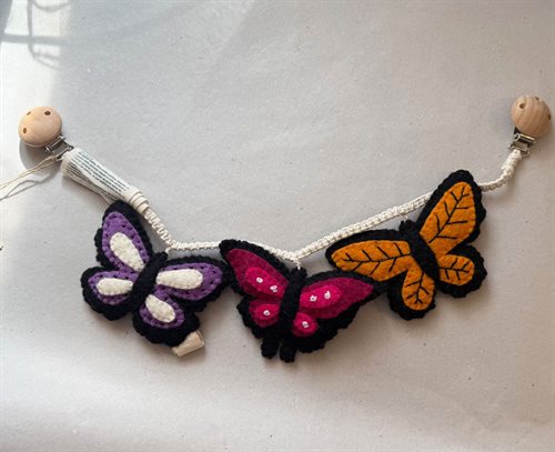Pram Chain, Butterfly, Pink/Purple