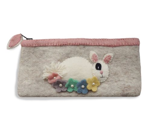Pencil Case, Rabbit/Flowers