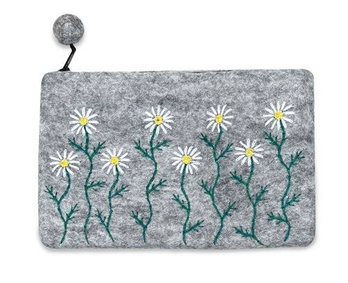 Pencil Case, Daisy, Grey