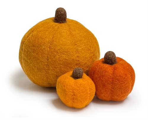 Pumpkins, 3 pcs, Orange/Brown