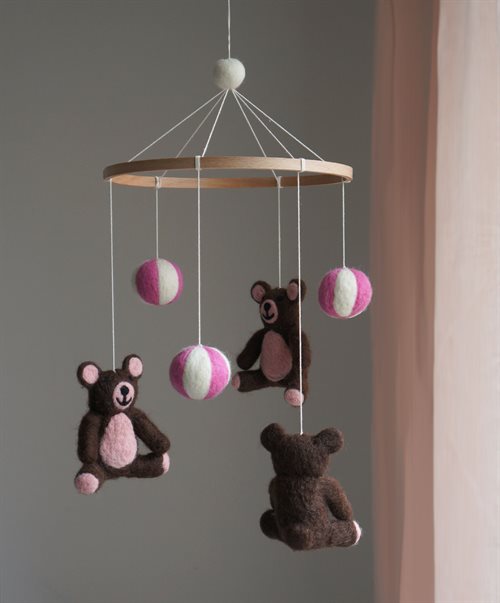 Mobile, Teddy/Balls, Pink