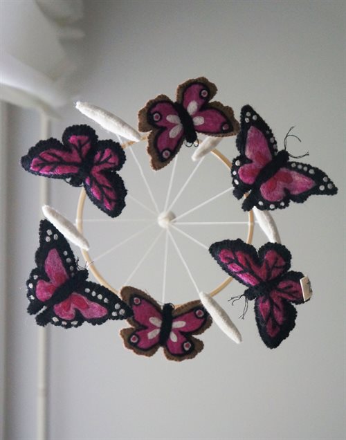 Mobile, Butterfly, Pink