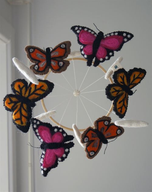 Mobile, Butterfly, Orange/Pink