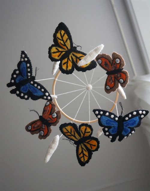 Mobile, Butterfly, Blue/Orange/Yellow