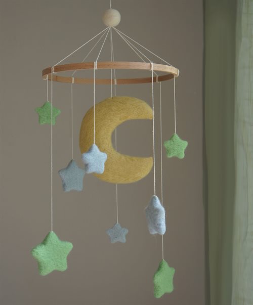 Mobile, Moon, Mint/Blue