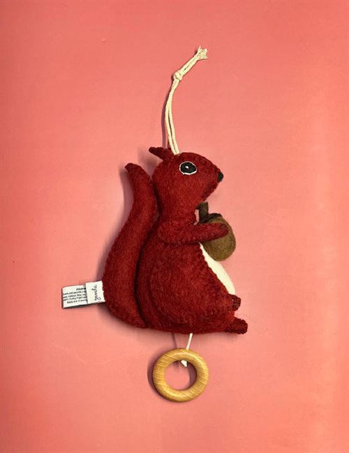 Music Mobile, Squirrel, Red
