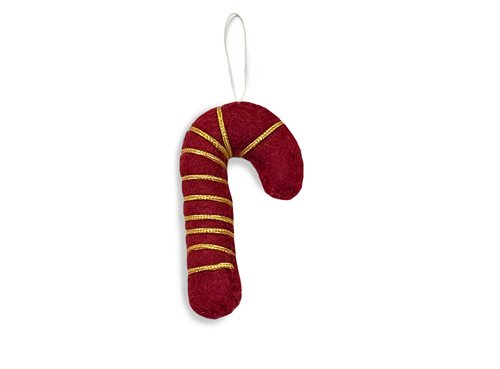 Ornament, Cane, Gold/Dark Red