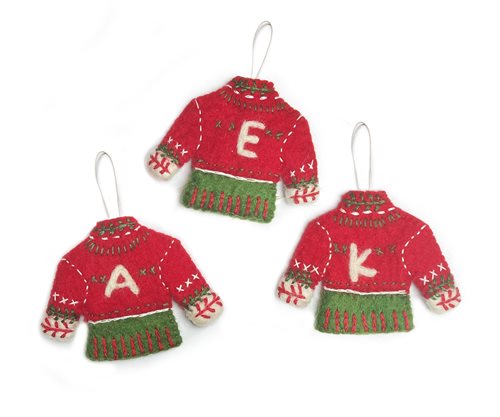 Ornament, Sweater with Letter