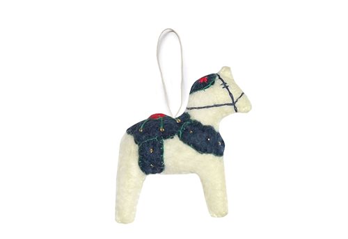 Ornament, Dala Horse, White