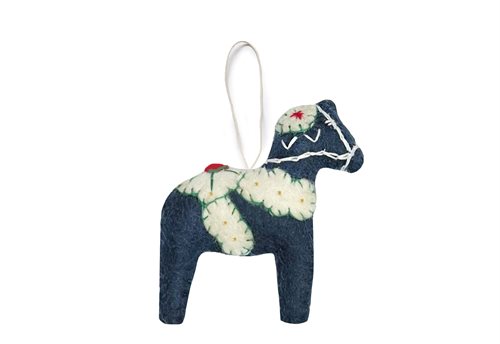 Ornament, Dala Horse, Blue