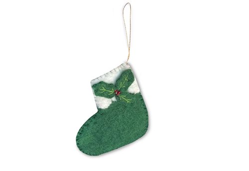 Ornament, Sock, Green