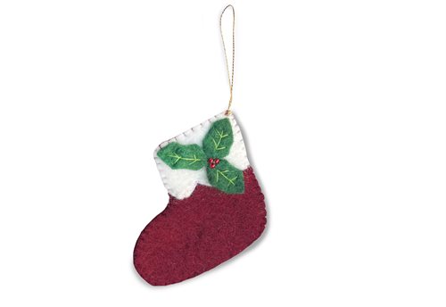 Ornament, Sock, Dark Red