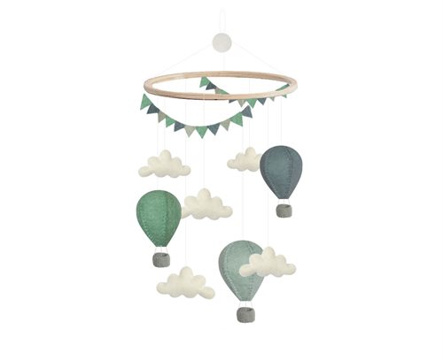 Mobile, Air Balloons/Pennants, Mint/Blue