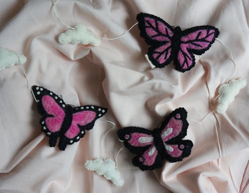 Garland, Butterflies, Pink