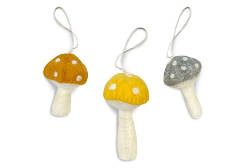 Ornament, Mushroom, Yellow/Grey