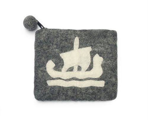 Purse, Viking Ship, Grey