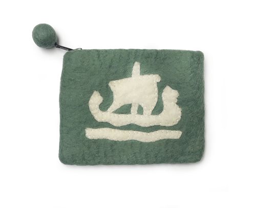 Purse, Viking Ship, Green