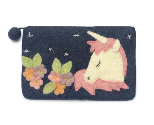 Pencil Case, Unicorn/Flowers