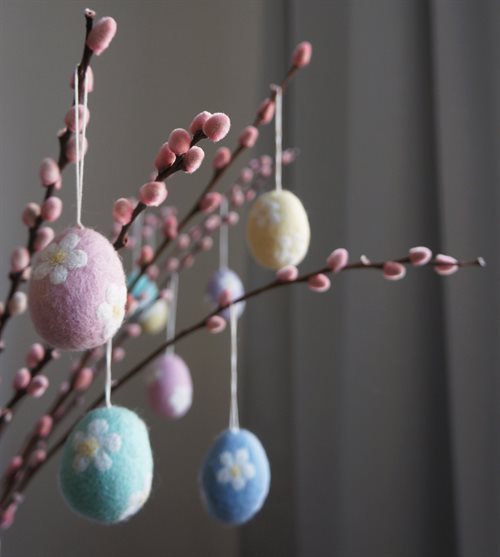 Ornaments, Eggs, Flowers, 5 pcs